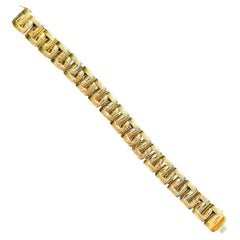 Bracelet en or jaune 18 carats à maillons en chaîne pour hommes 65,8 grammes