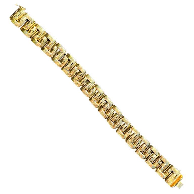65.8 Grams 18 Karat Yellow Gold Chain Link Style Gold Men's Bracelet For  Sale at 1stDibs