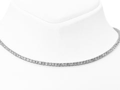 6.59 Carat E-G VS1-VS2 Diamond Riviera, 14 kt. White Gold, Necklace