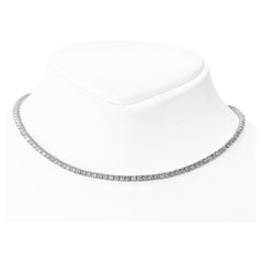 6.59 Carat E-G VS1-VS2 Diamond Riviera, 14 kt. White Gold, Necklace