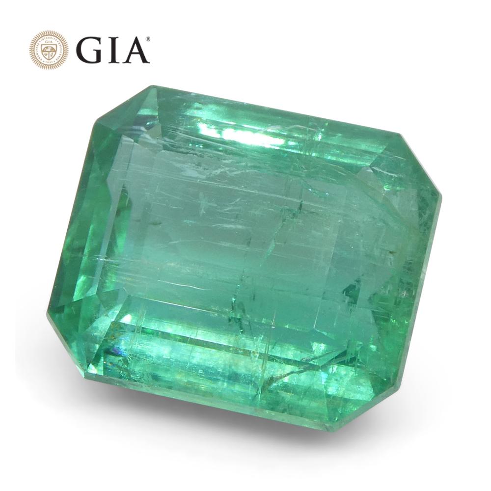 6,59 Karat Achteckiger/Emaragdschliff Grüner Smaragd GIA zertifiziert Zambia (F2) im Angebot 6