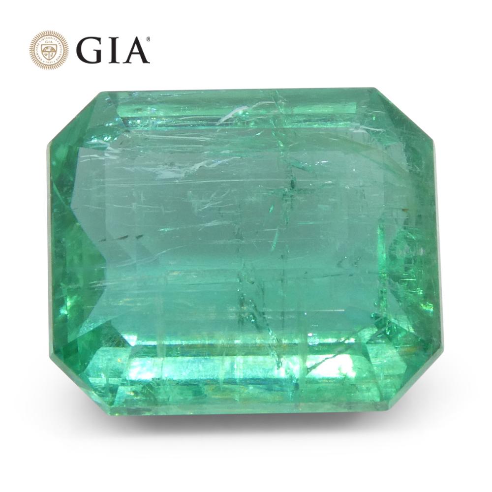 6,59 Karat Achteckiger/Emaragdschliff Grüner Smaragd GIA zertifiziert Zambia (F2) im Angebot 7