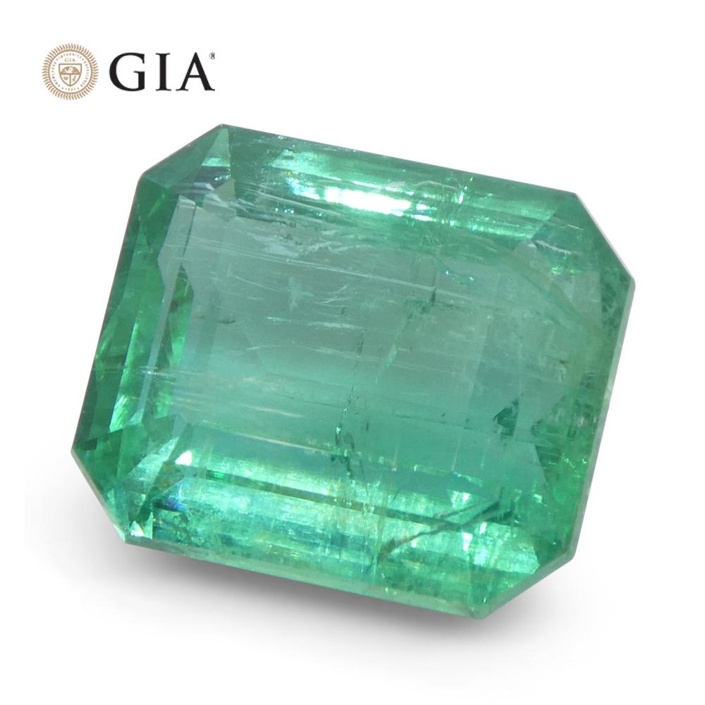 6,59 Karat Achteckiger/Emaragdschliff Grüner Smaragd GIA zertifiziert Zambia (F2) im Angebot 5