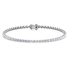 6.5CT Diamond Tennis Bracelet 'Illusion Set' 14K White Gold