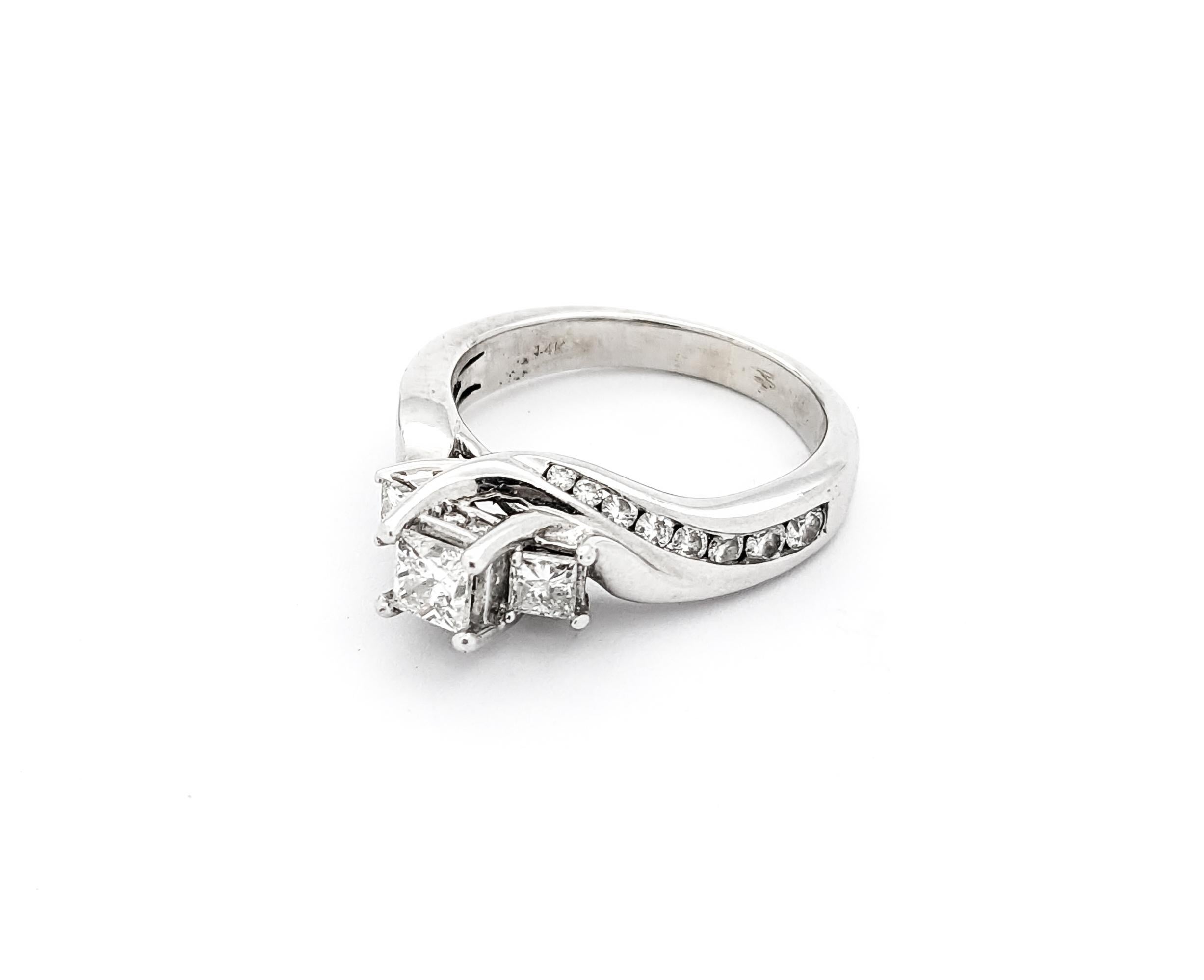 For Sale:  .65ctw Diamond Ring In White Gold 3