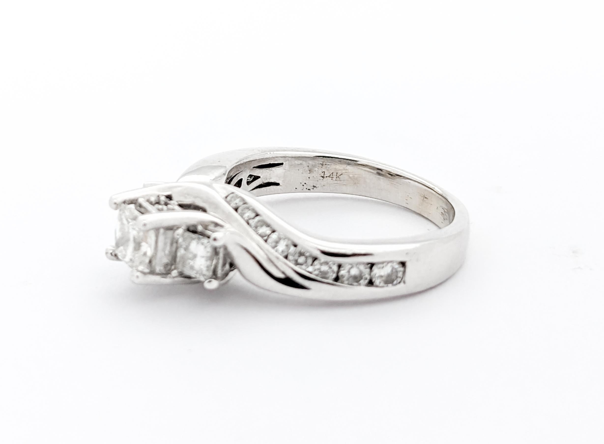 For Sale:  .65ctw Diamond Ring In White Gold 7