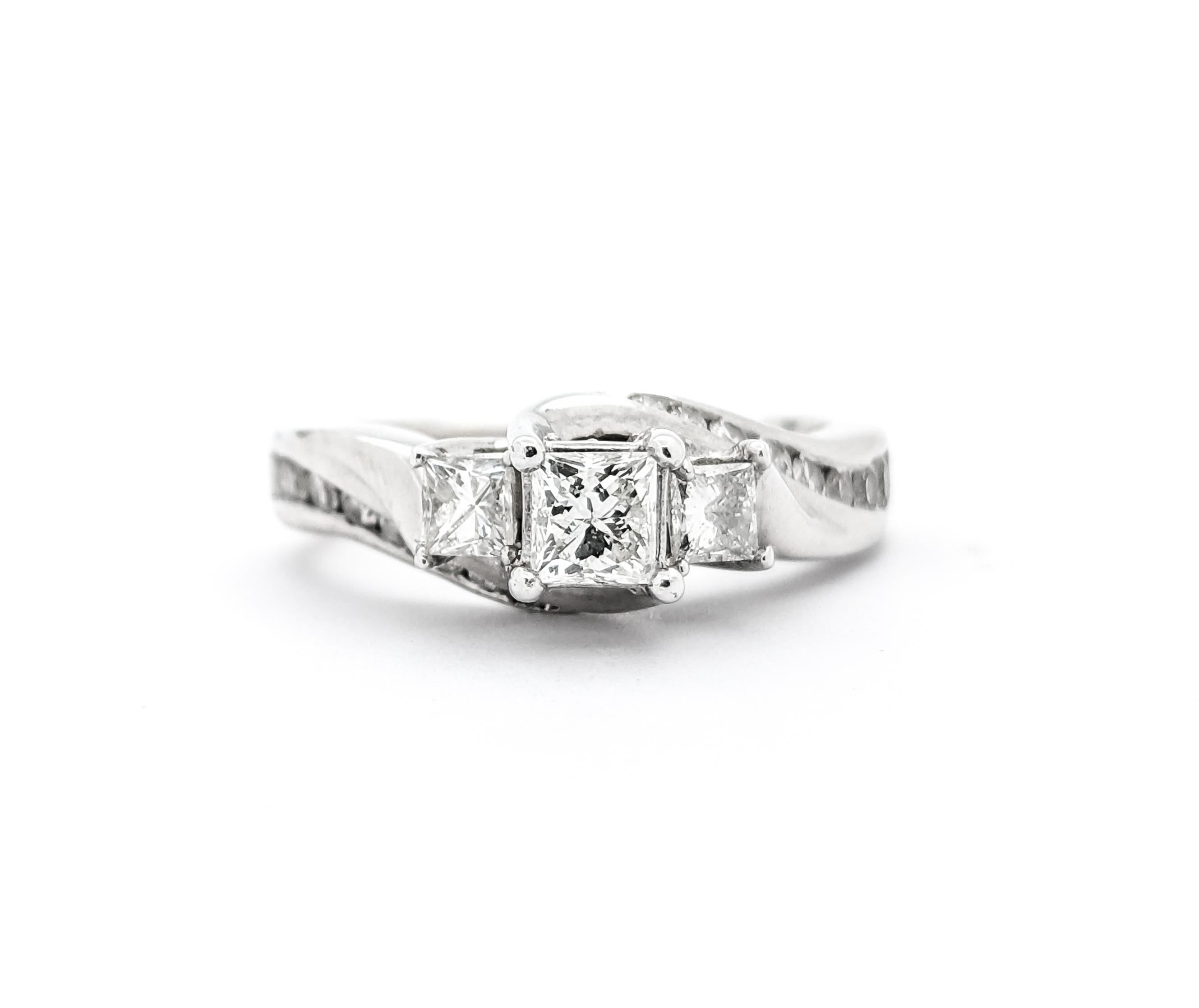 For Sale:  .65ctw Diamond Ring In White Gold 8