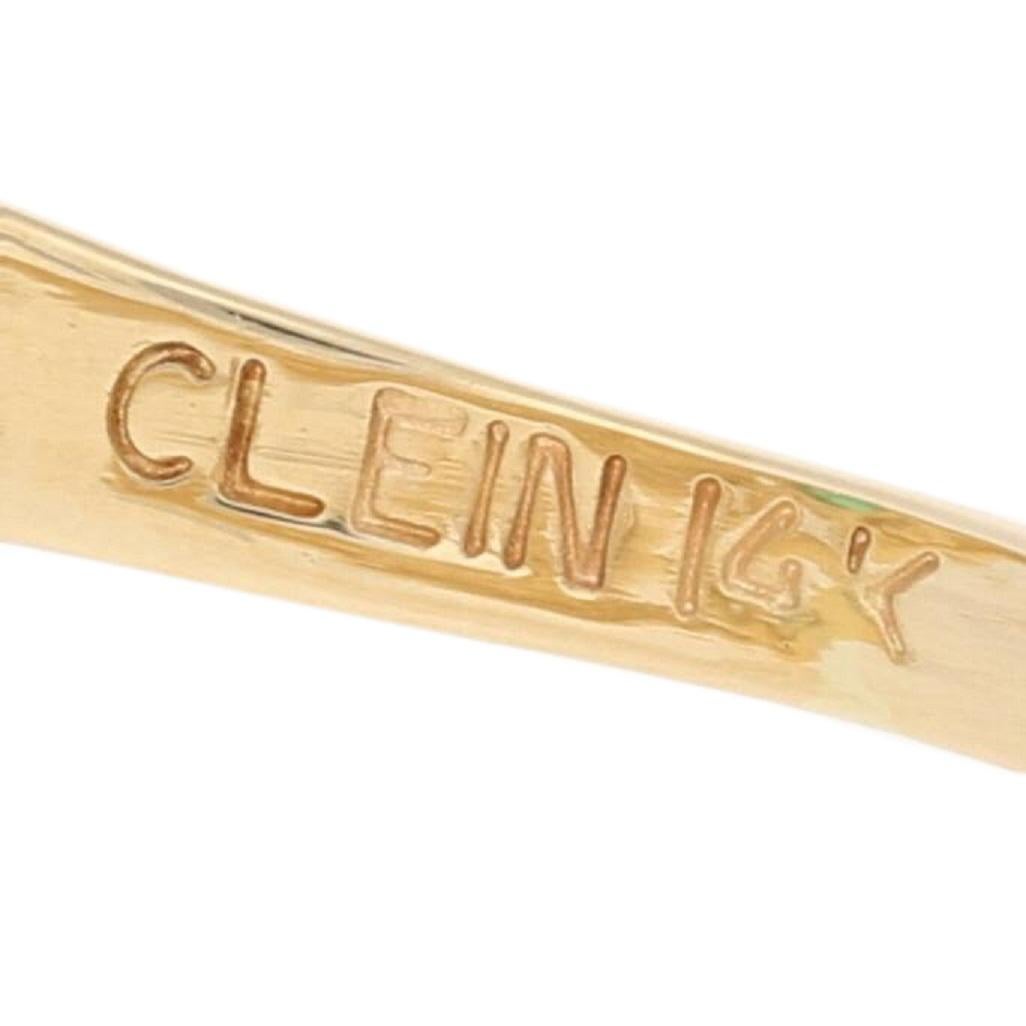 .65ctw Ovalschliff Smaragd & Diamant Ring, 14k Gelbgold Bypass 1