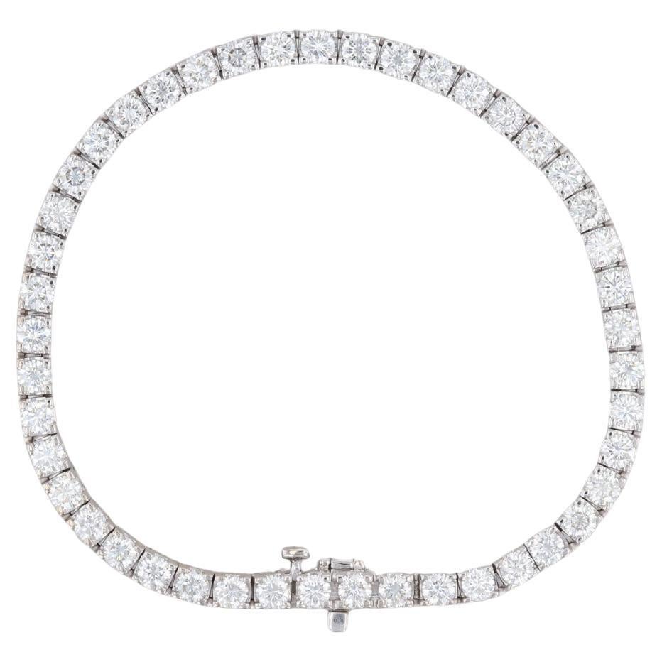 Bracelet tennis en or blanc 18 carats avec diamants 6,5 carats VS2 de 7,25" 3,6 mm en vente