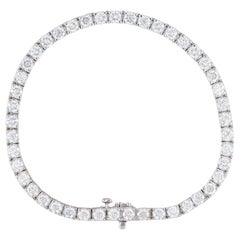 Bracelet tennis en or blanc 18 carats avec diamants 6,5 carats VS2 de 7,25" 3,6 mm