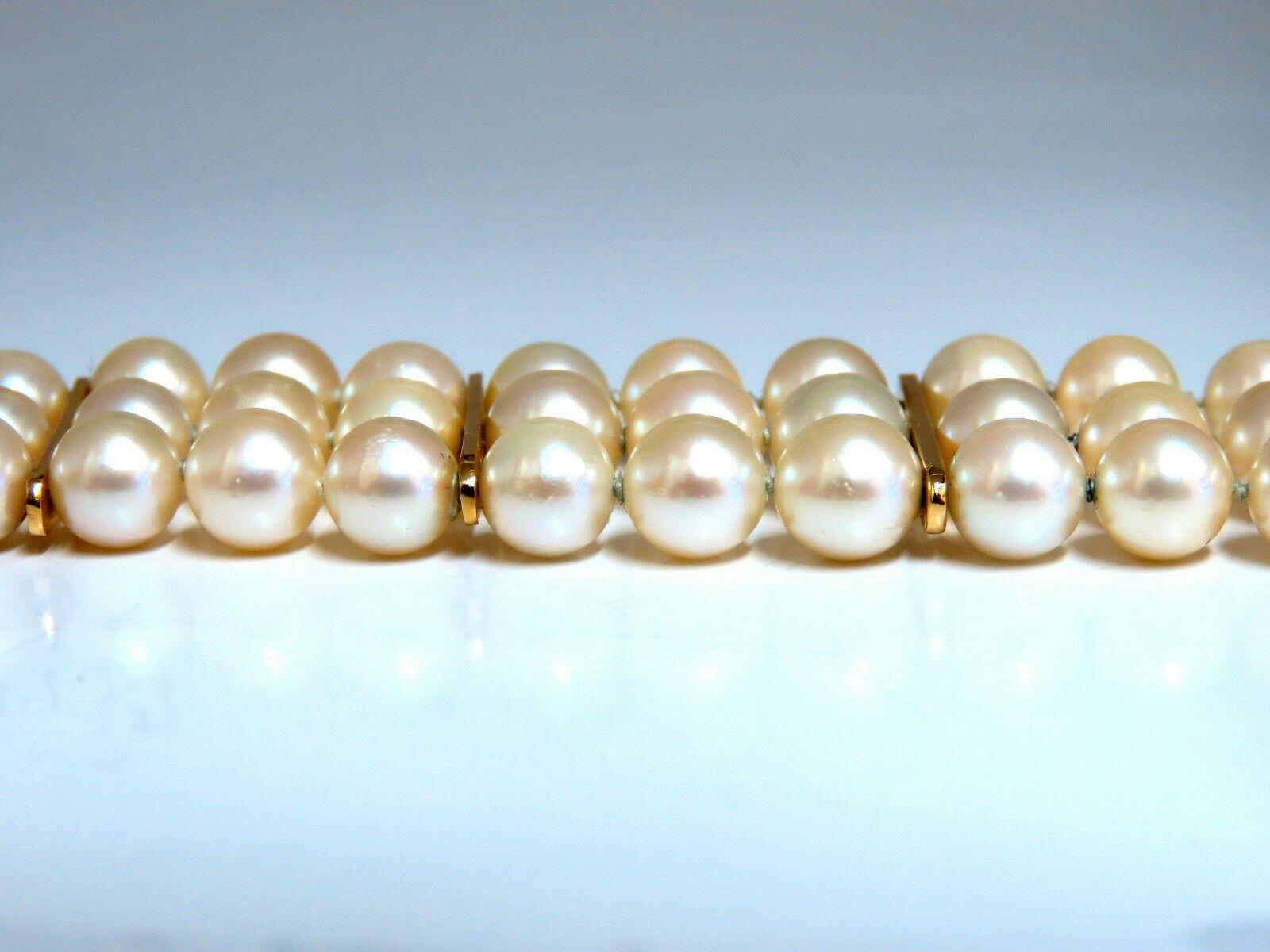 Uncut Akoya Pearls Pearls Bead Bracelet 14kt For Sale