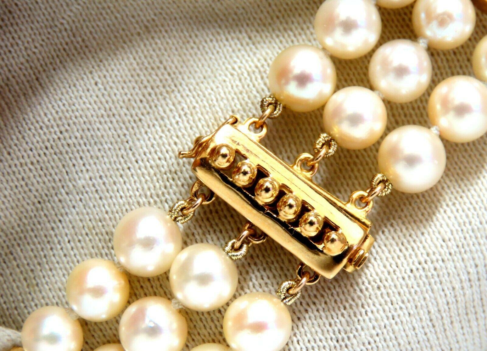 Akoya Pearls Pearls Bead Bracelet 14kt For Sale 1