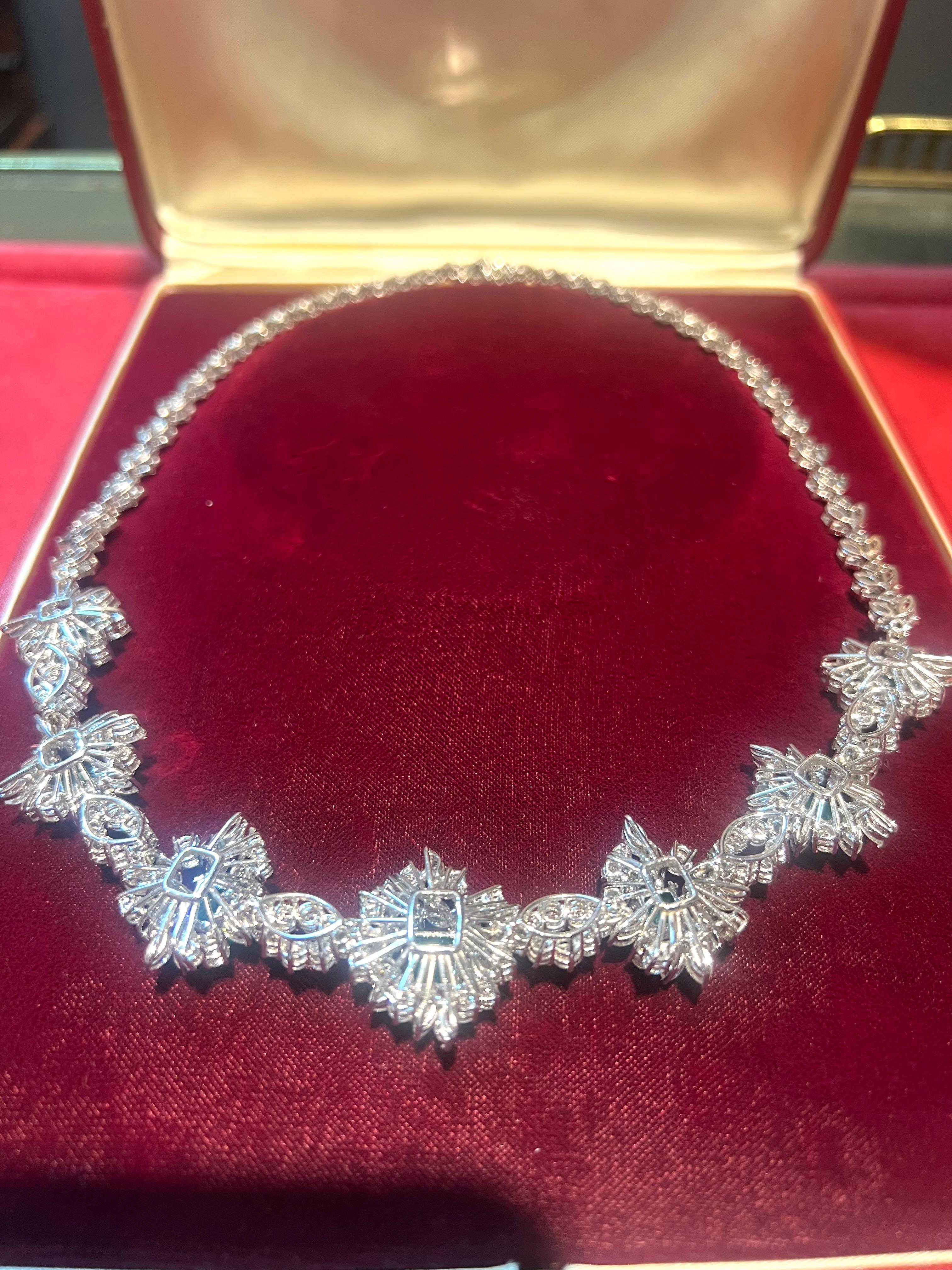 Artisan 65's Colombian 11.5ct Emerald Necklace in 18k Gold and 29ct Diamonds For Sale