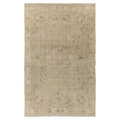 6.5x10 Ft Handmade Art Deco Chinese design Antique Washed Rug in Neutral Colors