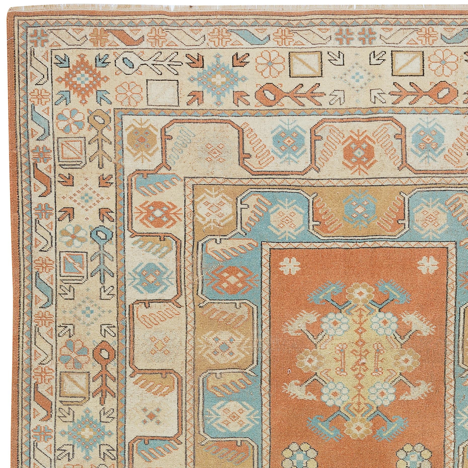 Turkish 6.5x10 Ft Contemporary Handmade Area Rug from Milas / Turkey. 100% Wool For Sale