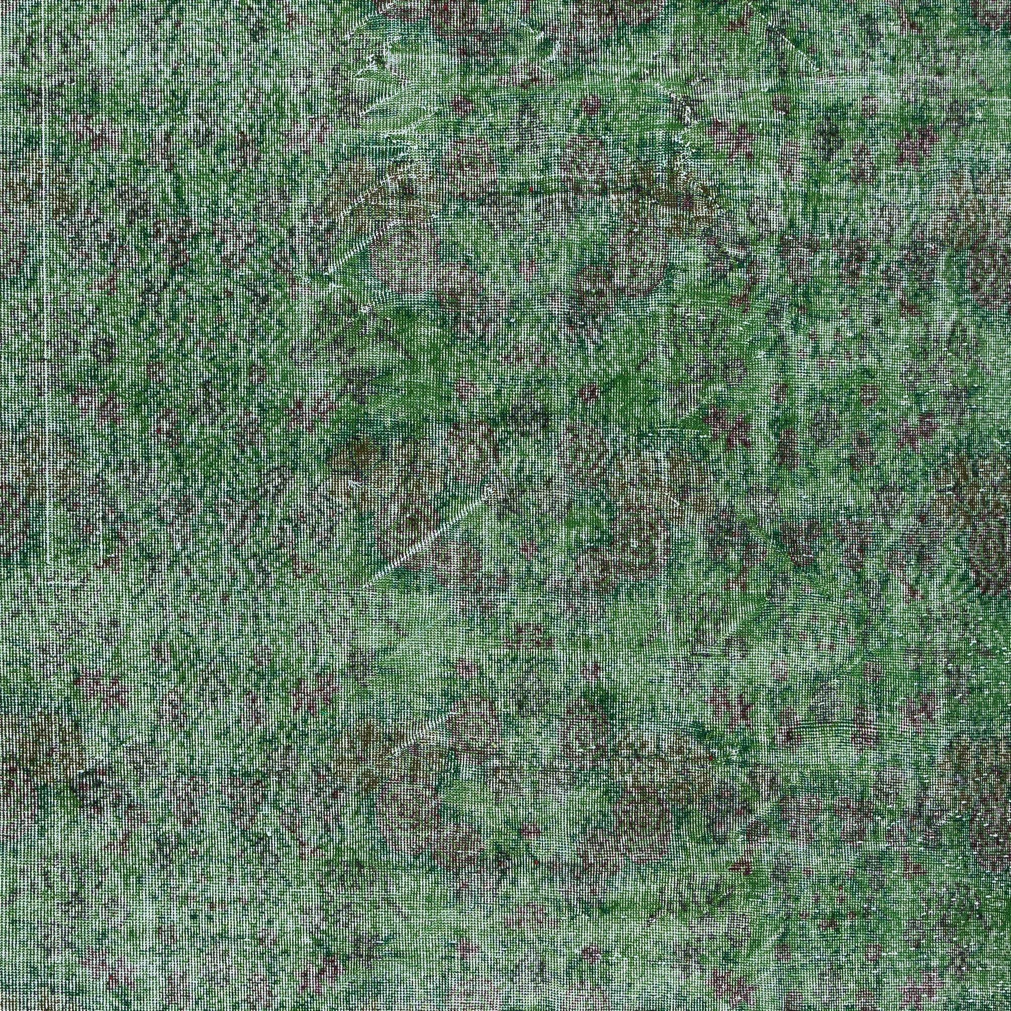 Stilvoller grüner 6,5x10 Ft-Teppich, handgefertigter Wollteppich für moderne Inneneinrichtung (Handgewebt) im Angebot