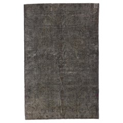 6.5x10 Ft Vintage Rug in Gray, Hand-Made Carpet for Modern Home and Office Decor