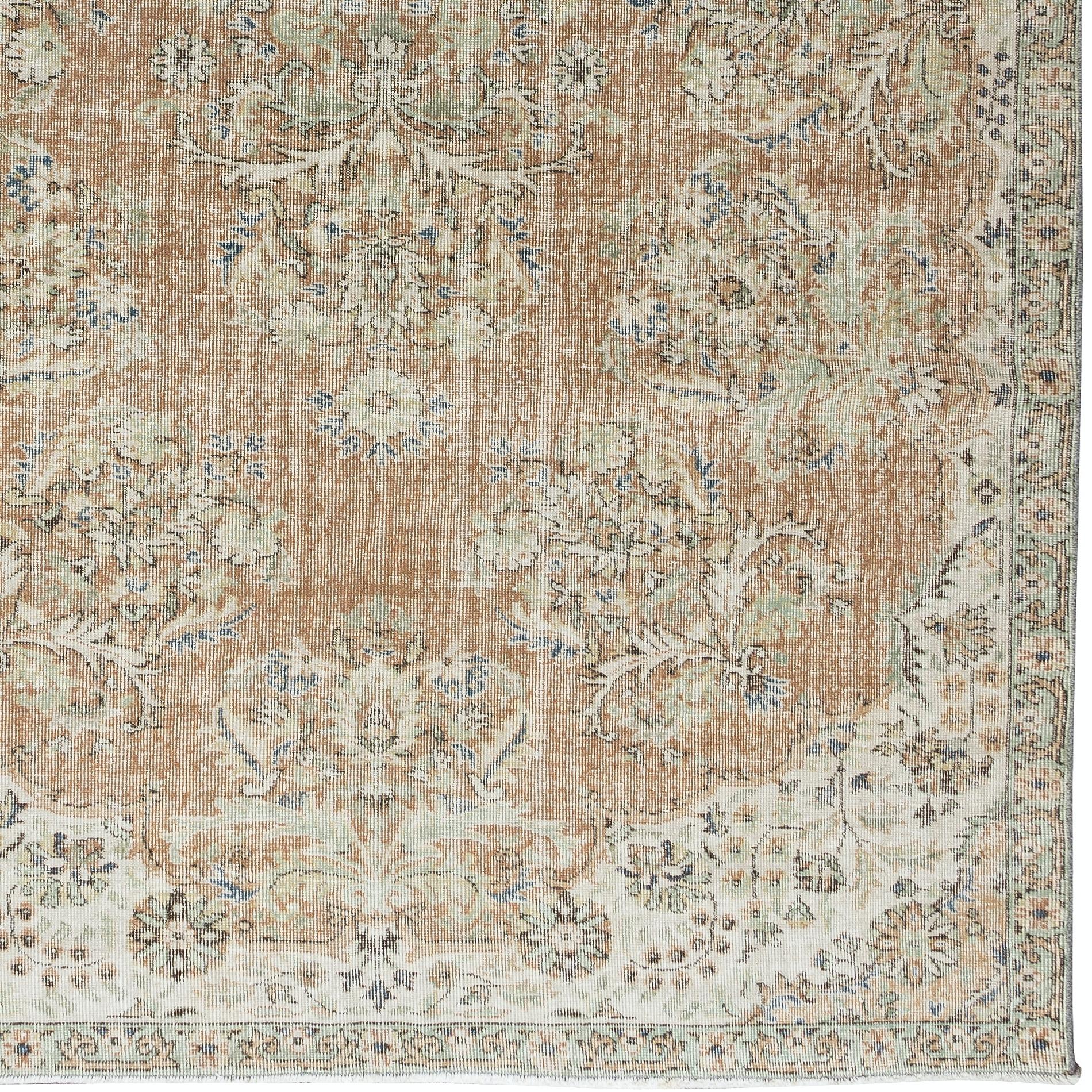 6.5x10.2 Ft Handgeknüpfter Vintage Oushak Teppich,  Türkischer Teppich mit weichen Farben (20. Jahrhundert) im Angebot