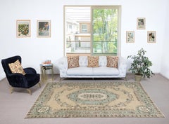 6.5x10.2 Ft One-of-a-kind Vintage Handmade Area Rug for Country Style Decoration