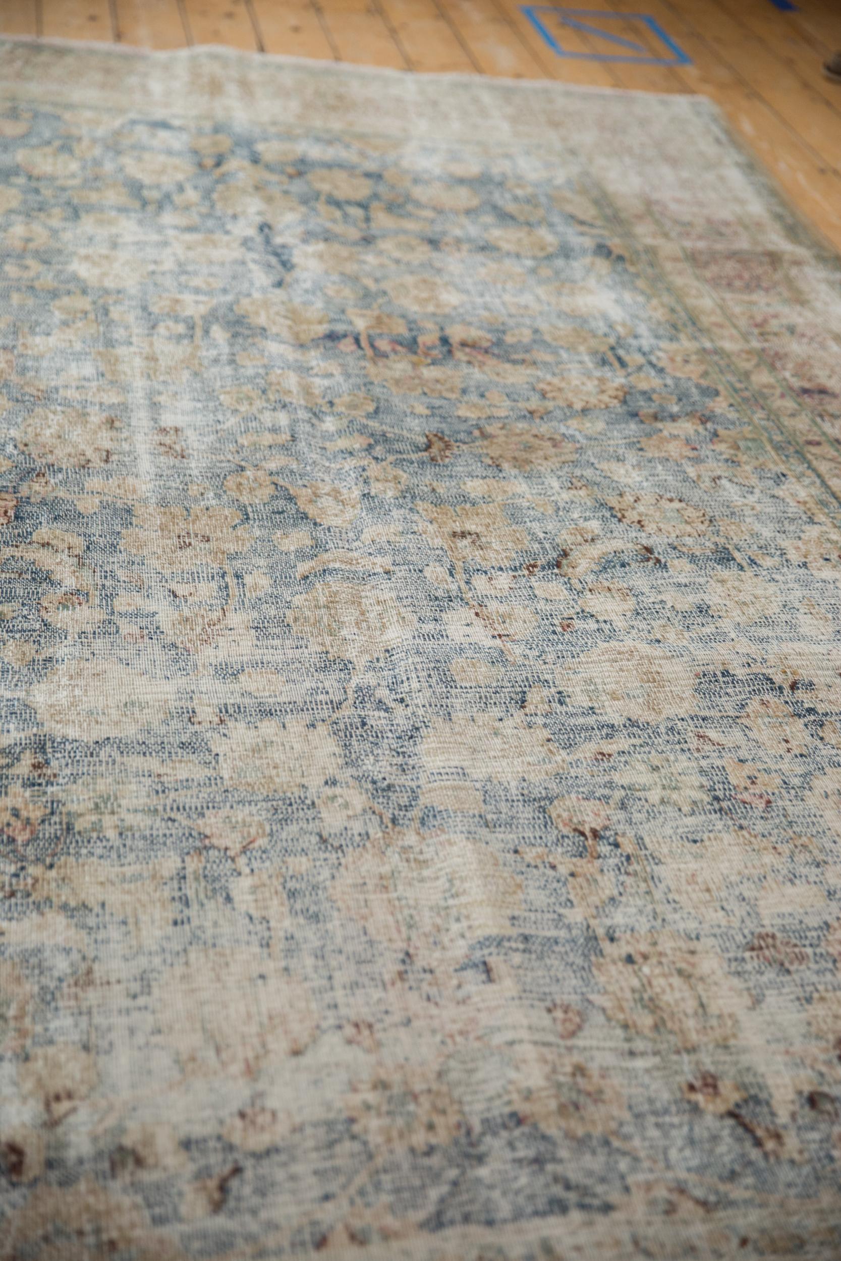 Hand-Knotted Vintage Distressed Meshed Carpet For Sale