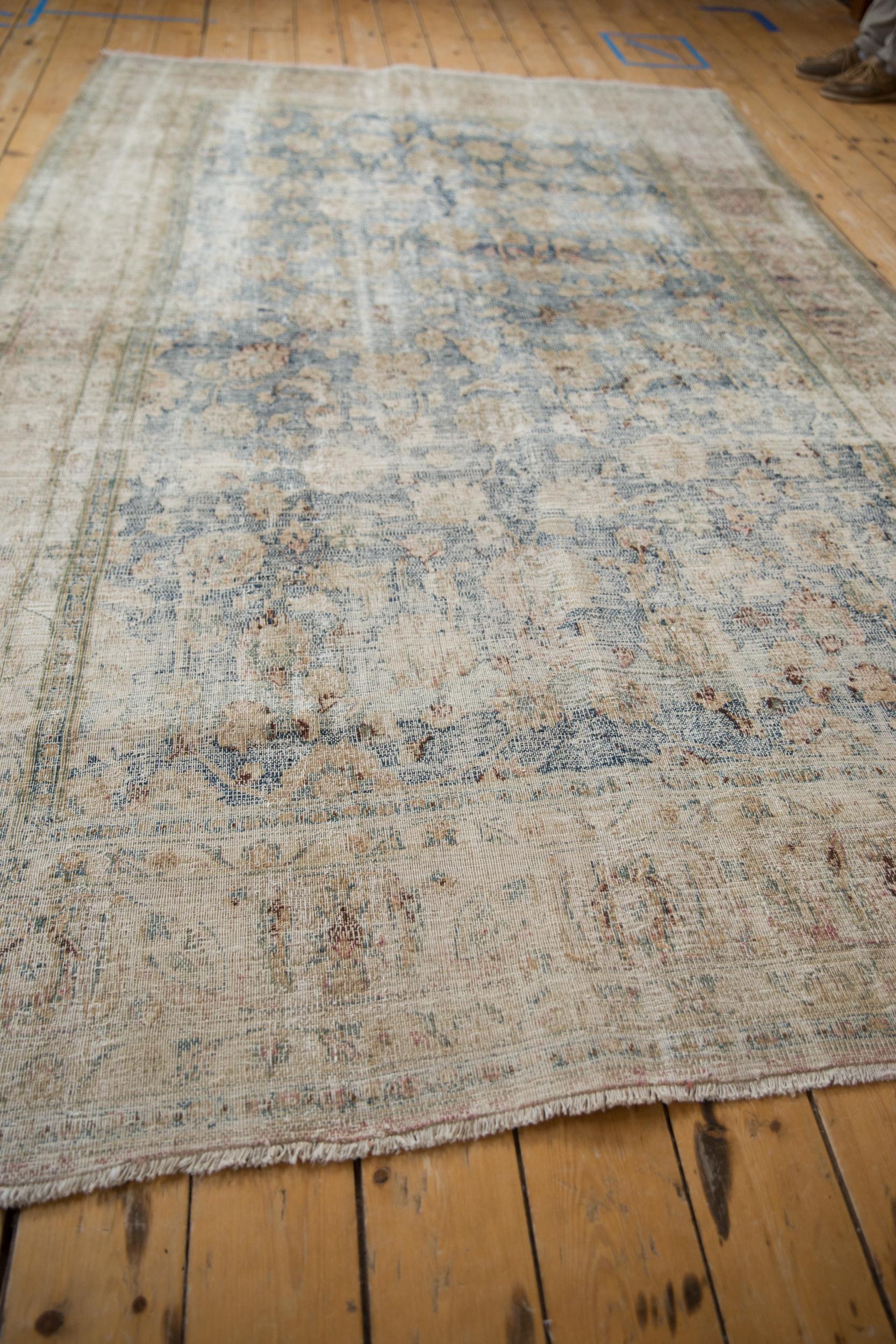 Vintage Distressed Meshed Carpet In Fair Condition For Sale In Katonah, NY