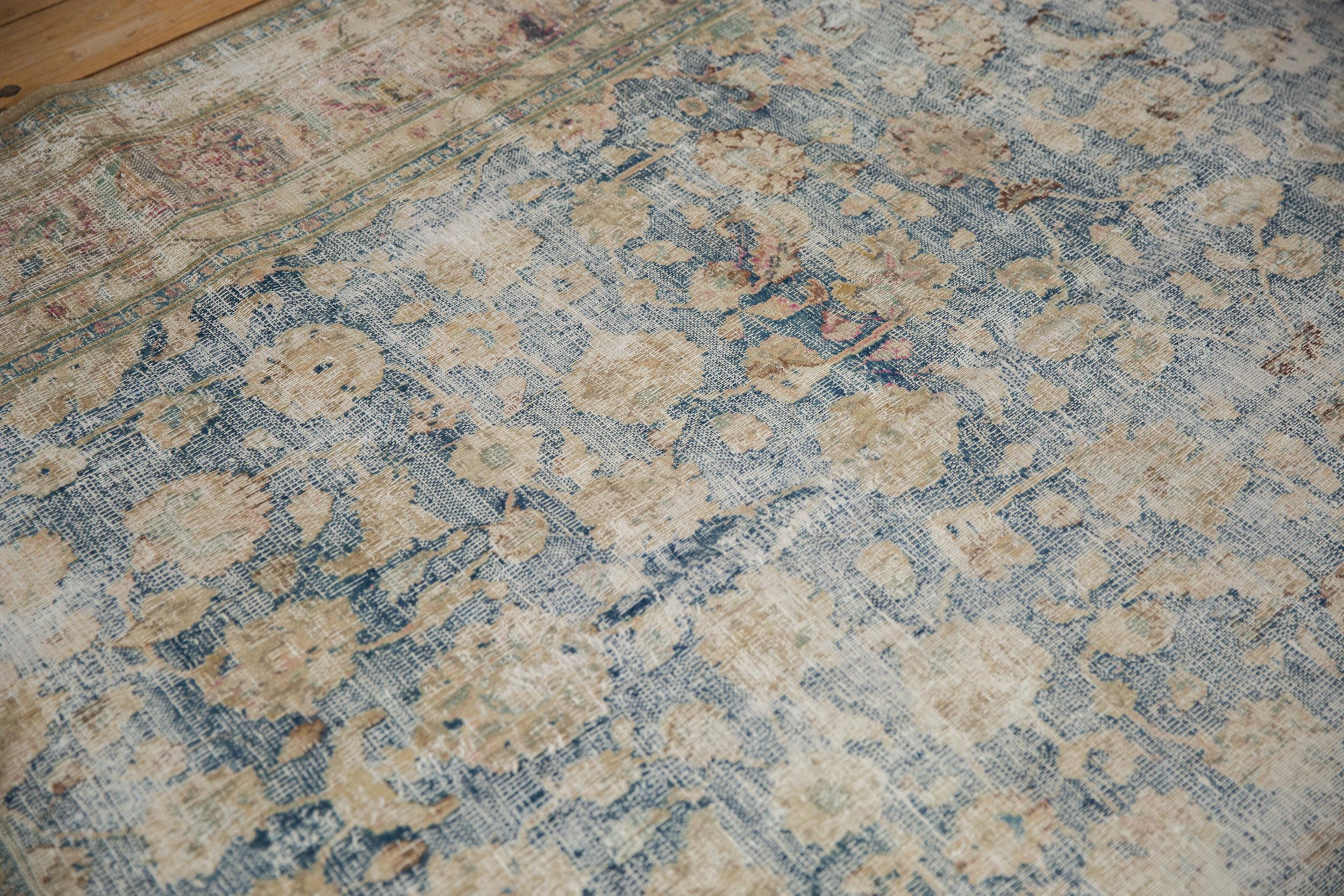 Wool Vintage Distressed Meshed Carpet For Sale
