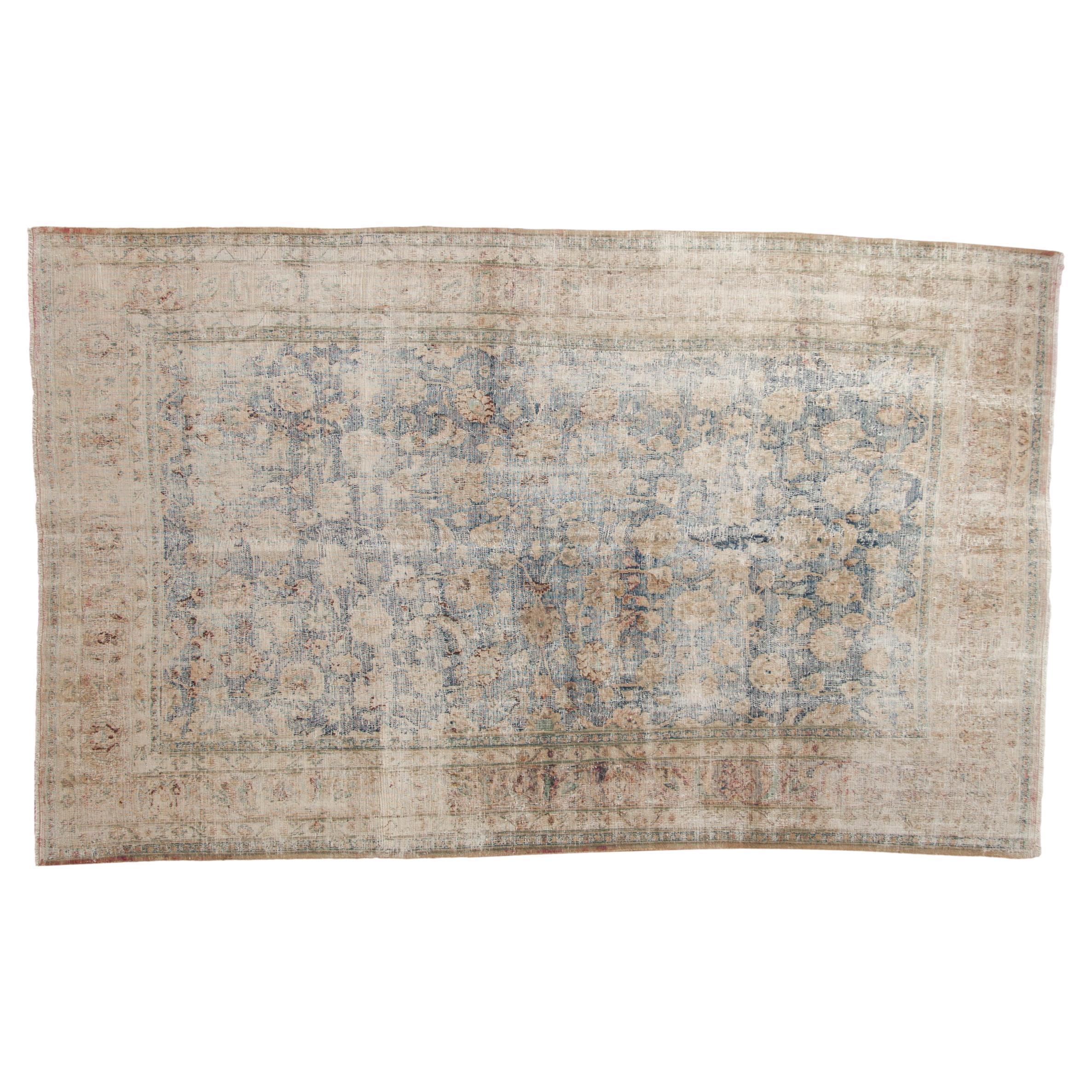 Vintage Distressed Meshed Carpet For Sale