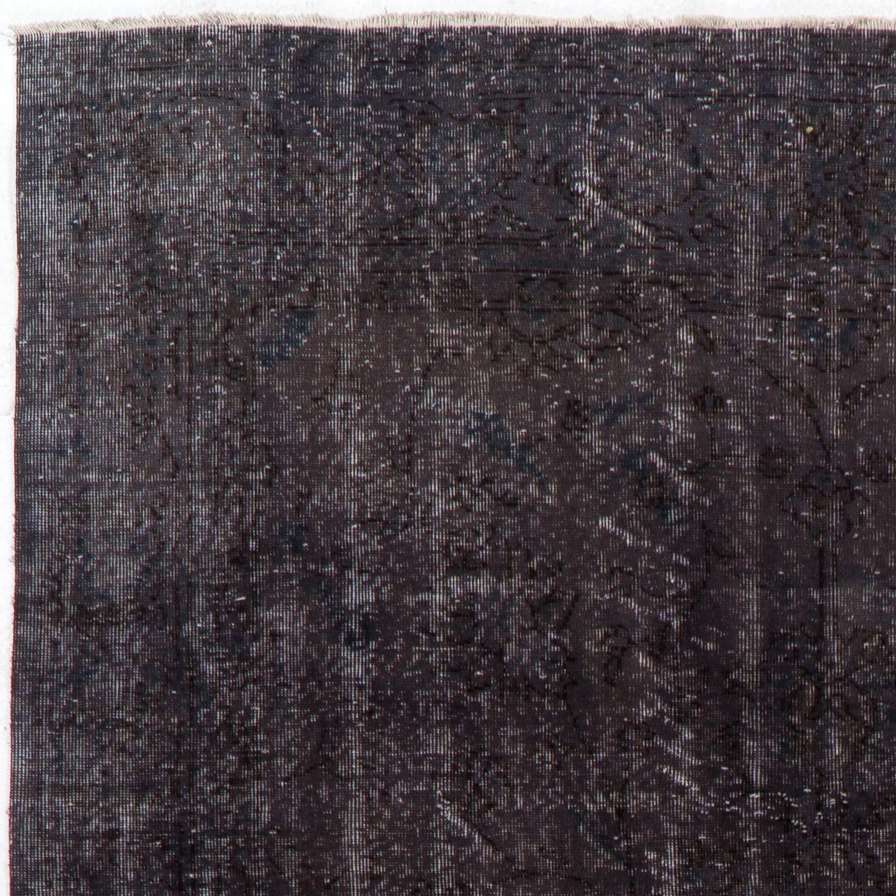 Moderner 6,5x10.6 Ft Teppich in Anthrazitgrau & Schwarz. Handgefertigter türkischer Teppich (Türkisch) im Angebot