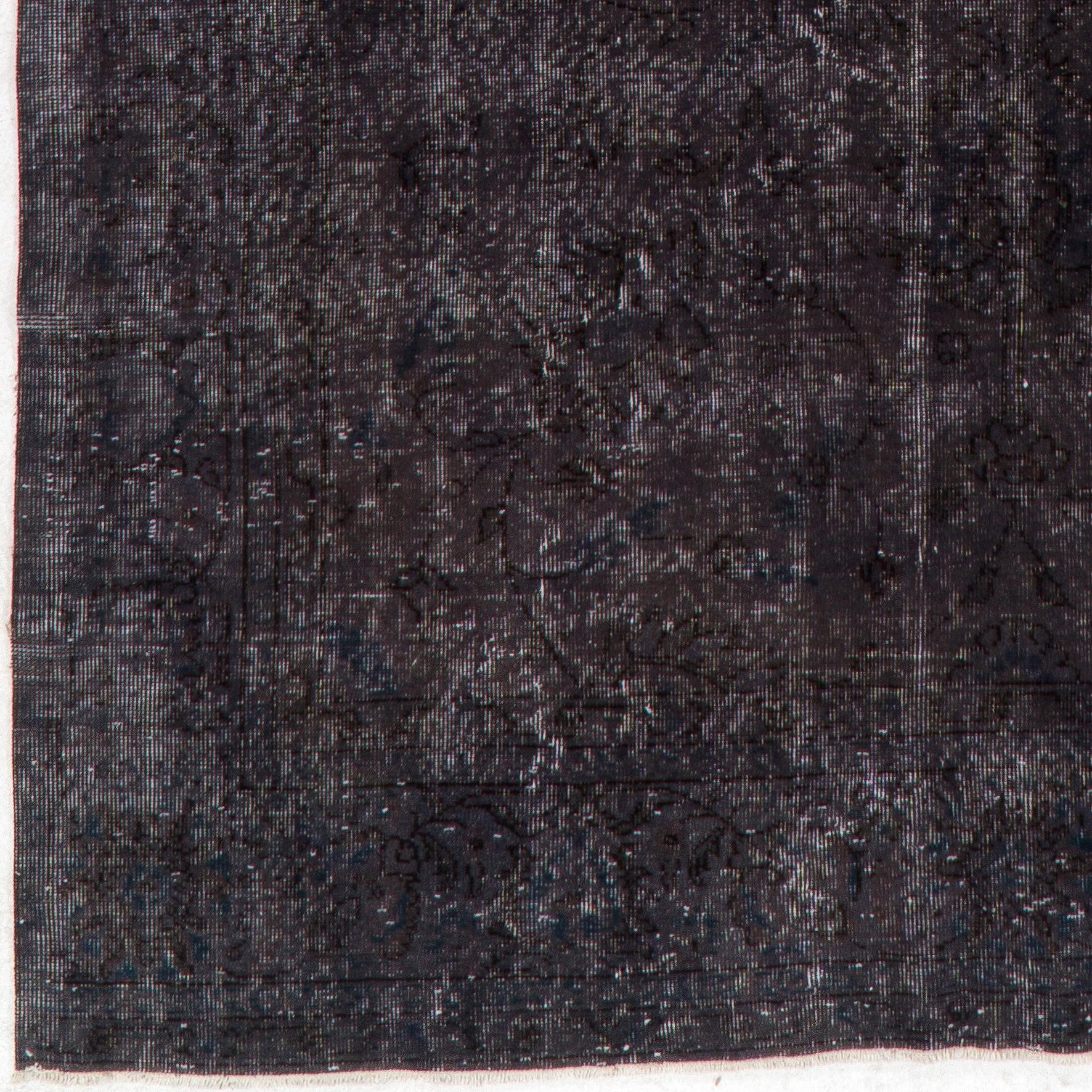 Moderner 6,5x10.6 Ft Teppich in Anthrazitgrau & Schwarz. Handgefertigter türkischer Teppich im Zustand „Gut“ im Angebot in Spring Valley, NY