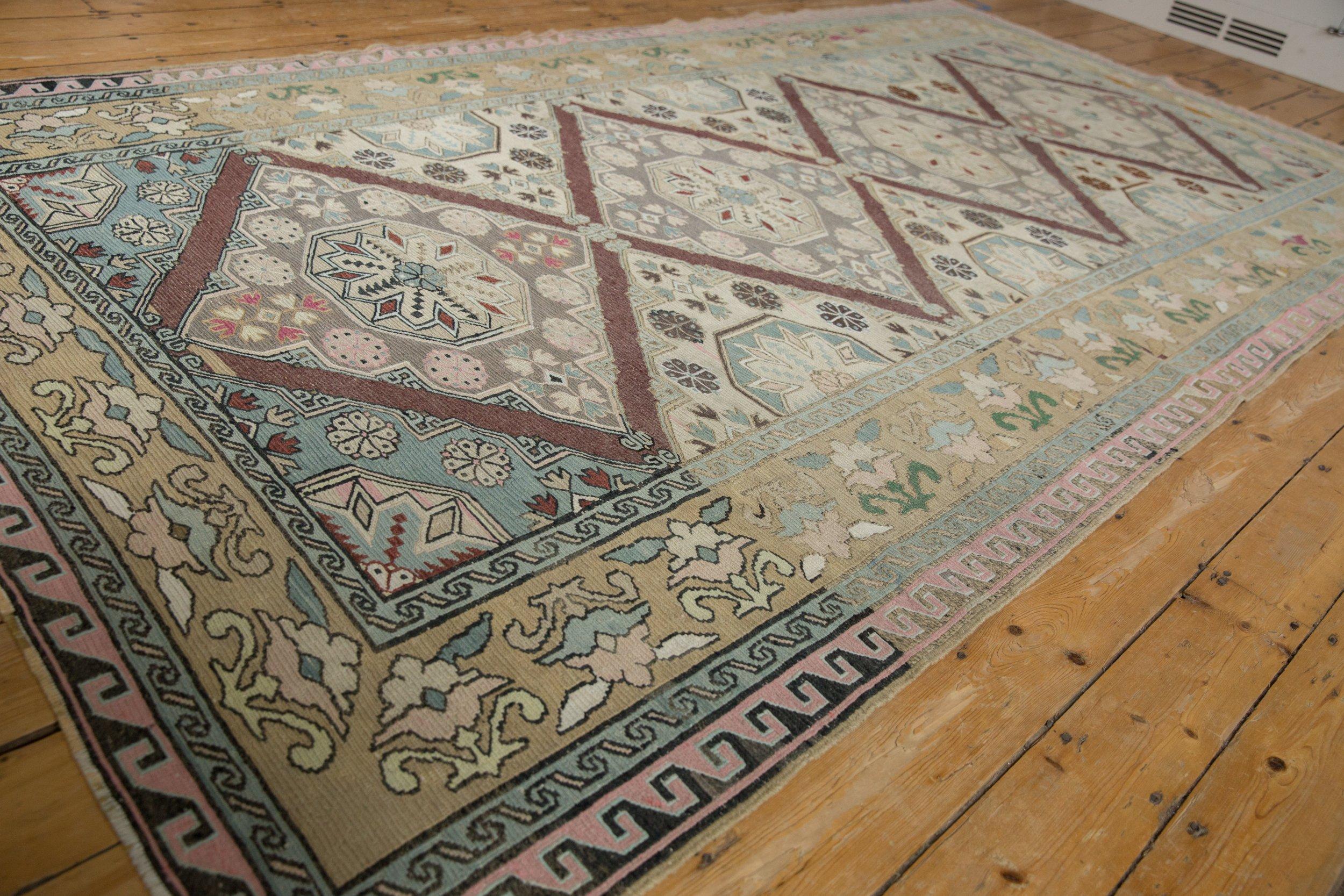 Vintage Distressed Turkish Soumac Design Carpet For Sale 5