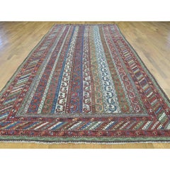 6'5"x15'6" Multicolored Antique Shawl Design Hand Knotted Pure Wool Runner Rug