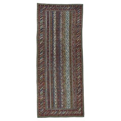 6'5"x15'6" Multicolored Antique Shawl Design Hand Knotted Pure Wool Runner Rug