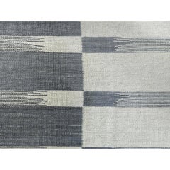 6'5 "x9' Avant Garde Stripe Design Flat Weave Kilim Pure Wool Reversible Rug