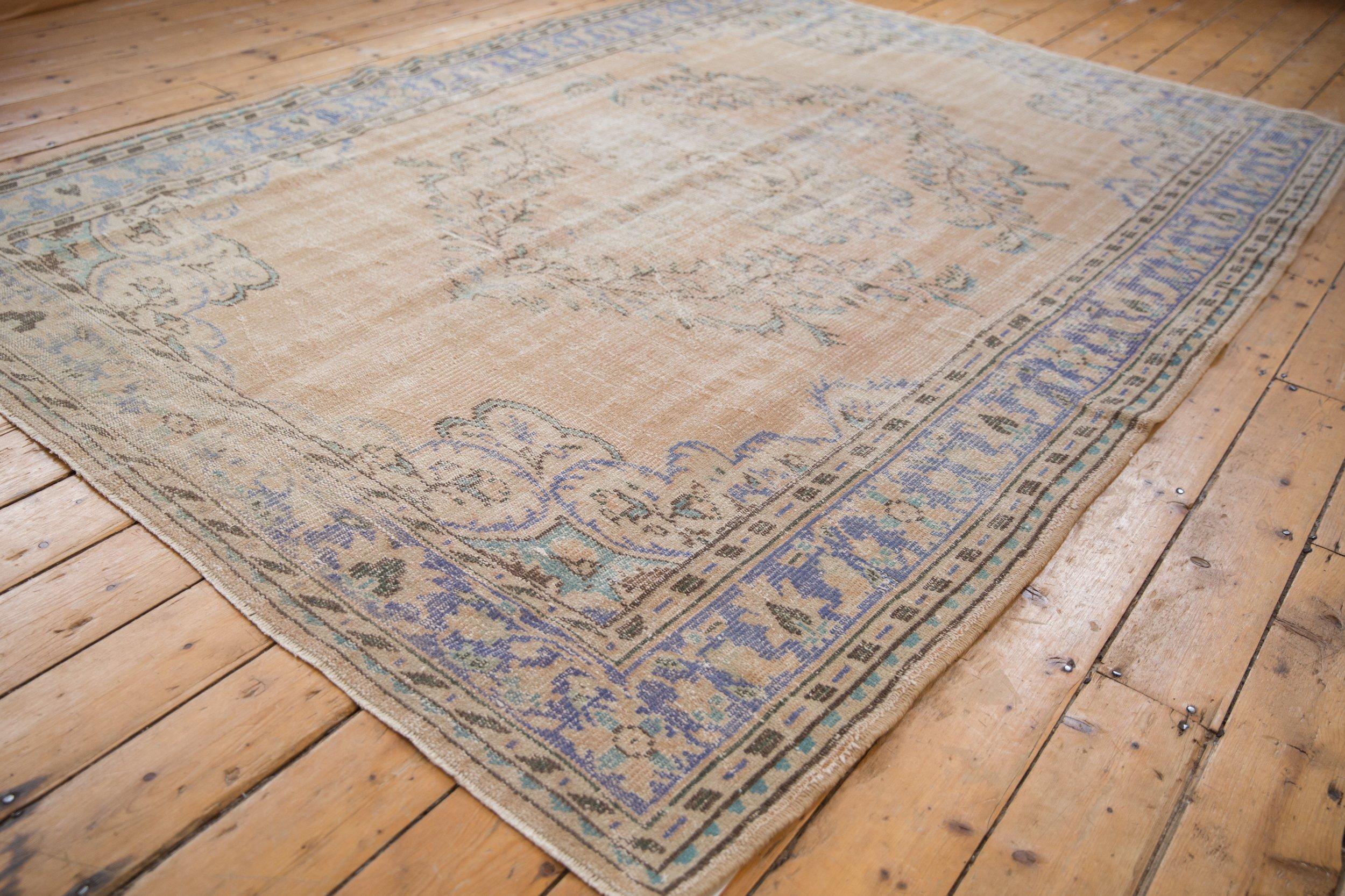 Vintage Distressed Oushak Carpet For Sale 1