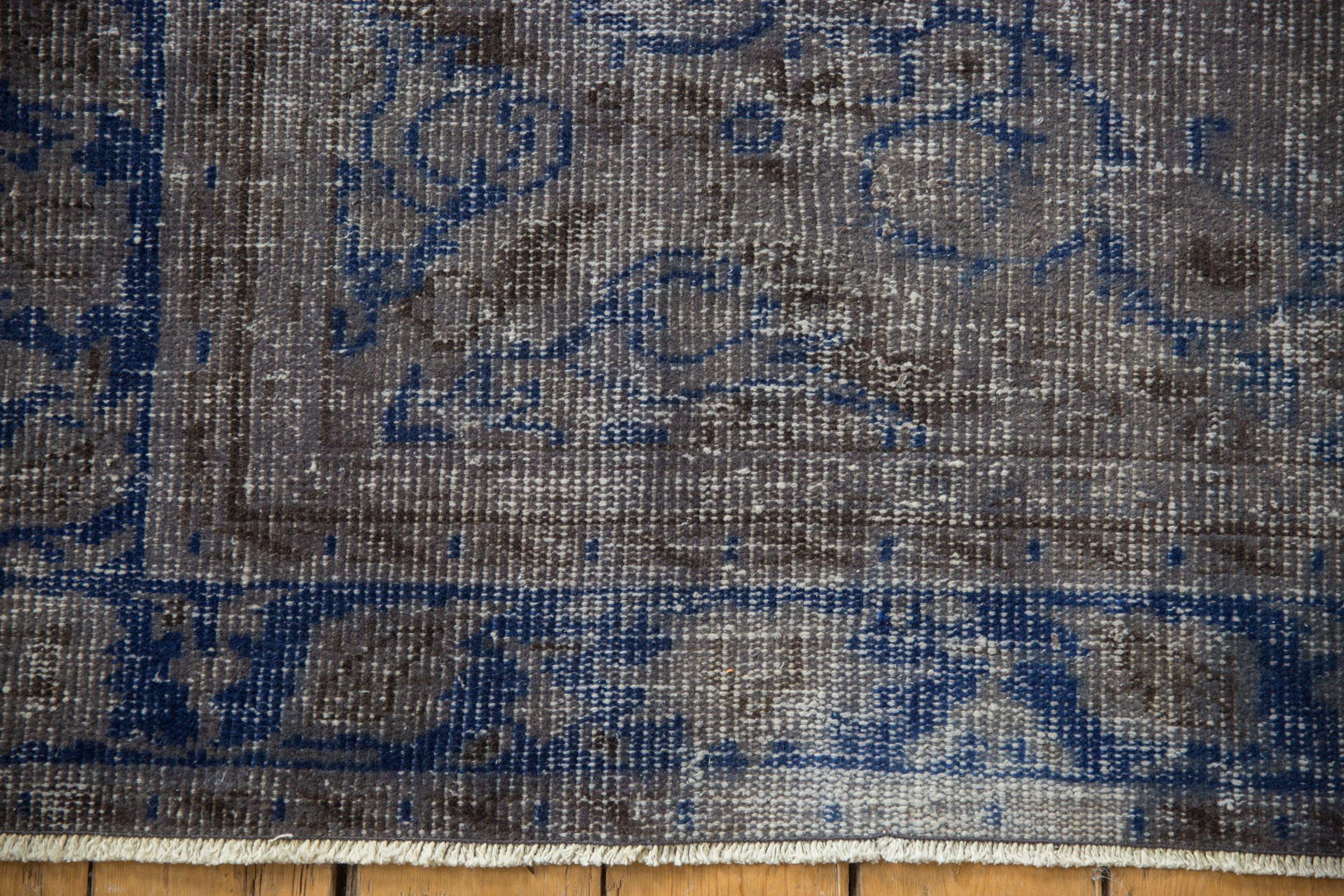Vintage Distressed Overdyed Oushak Carpet In Fair Condition For Sale In Katonah, NY
