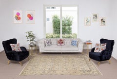 Alfombra de lana turca Oushak Vintage anudada a mano de 2,5 x 3,4 metros con diseño floral