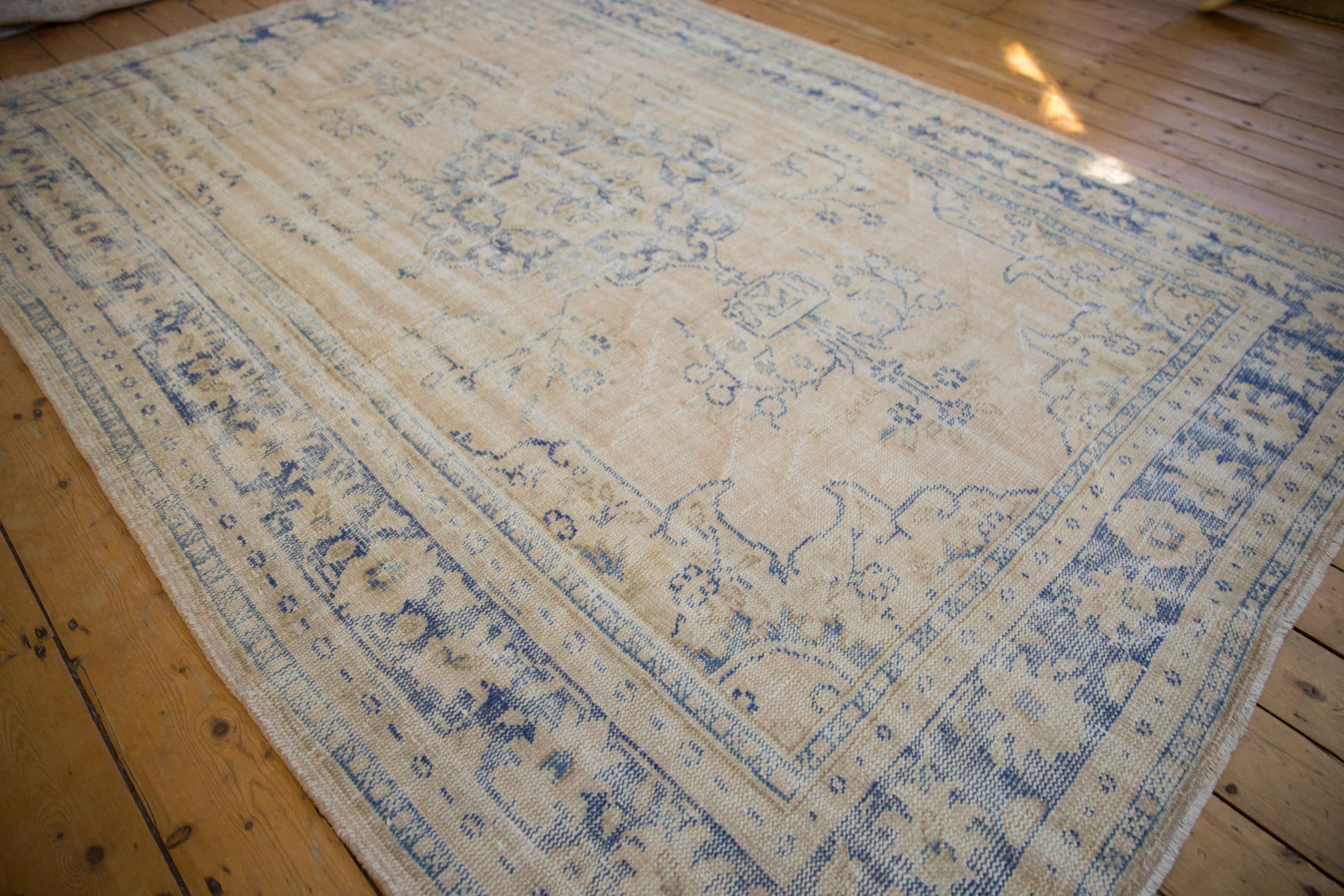 Vintage Distressed Oushak Carpet For Sale 3