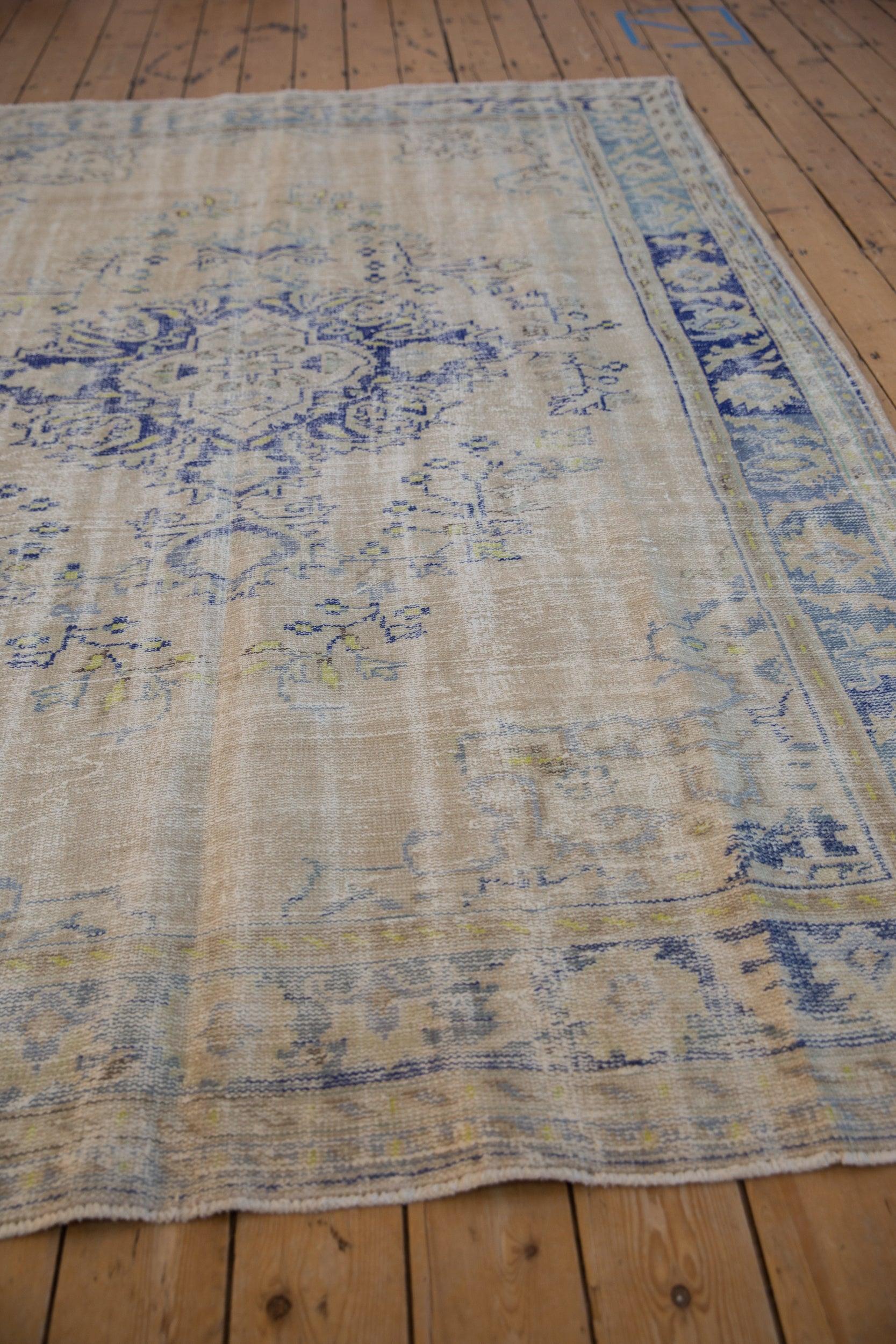 Mid-20th Century Vintage Distressed Oushak Carpet For Sale