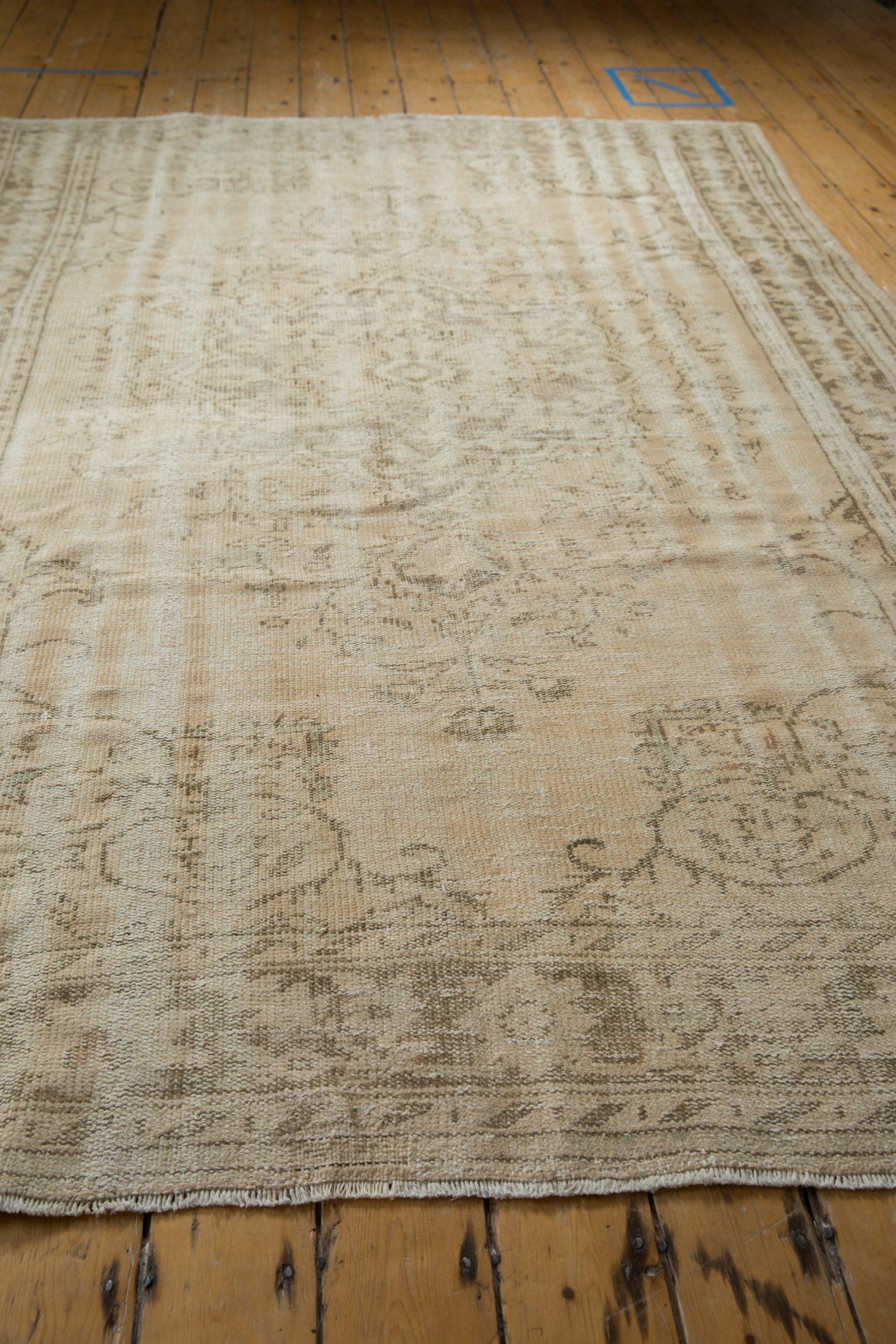 Wool Vintage Distressed Oushak Carpet For Sale