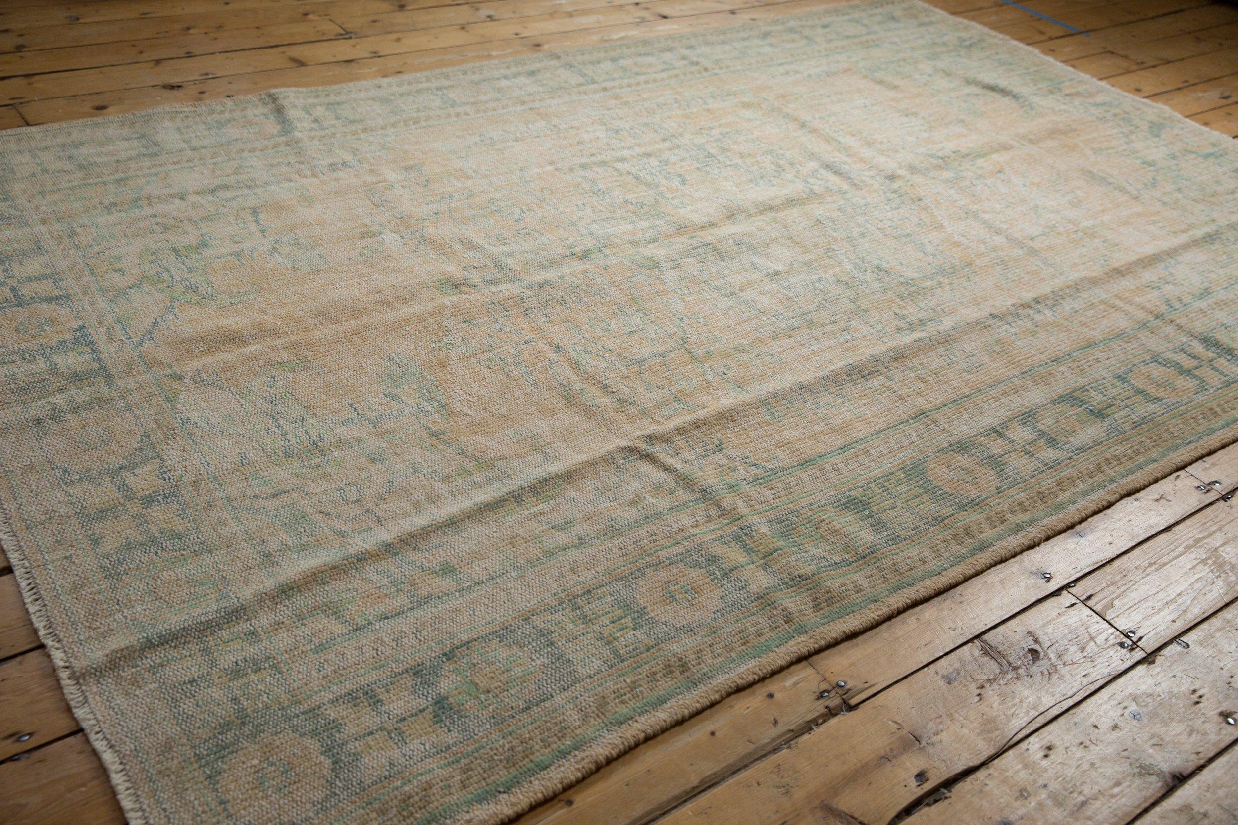 Vintage Distressed Oushak Carpet For Sale 1