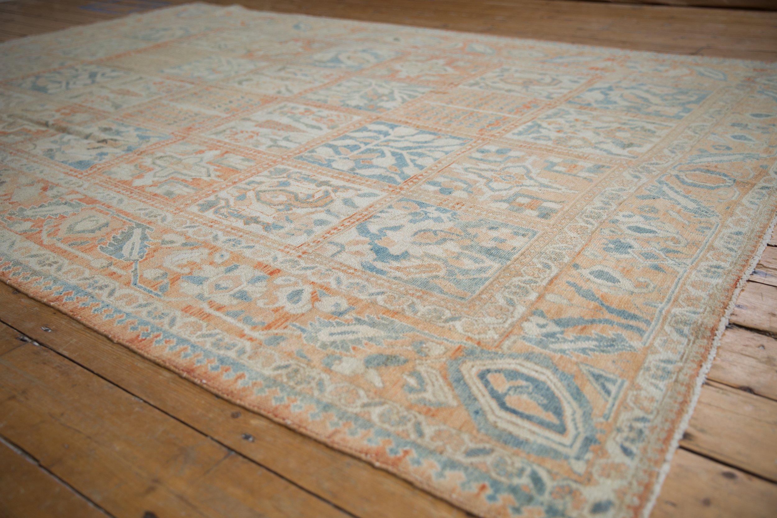 Hand-Knotted Vintage Distressed Turkish Bakhtiari Design Carpet For Sale