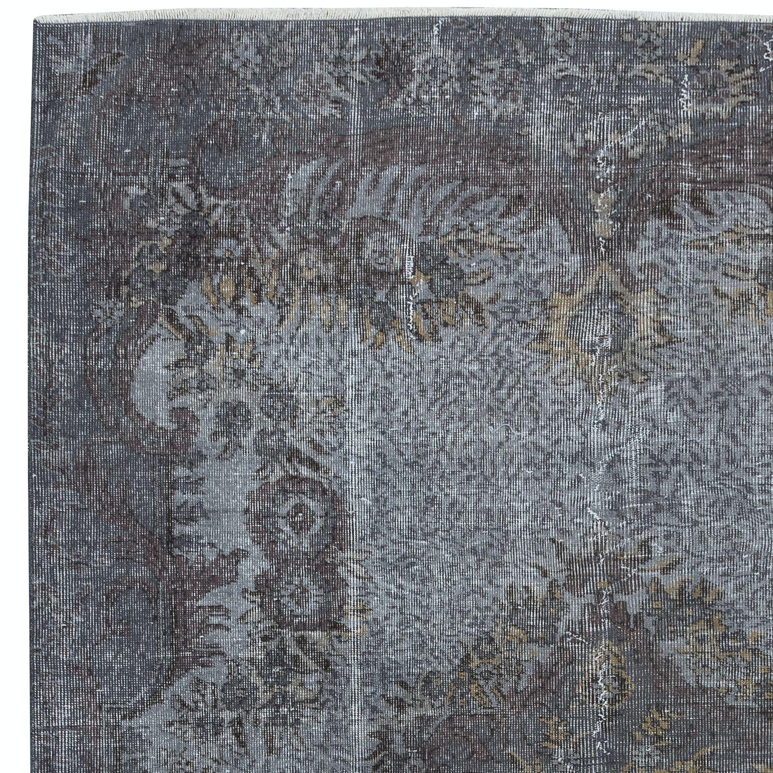 Hand-Woven 6.5x9.6 Ft Aubusson Inspired Rug in Gray for Modern Interior, Handmade in Turkey For Sale