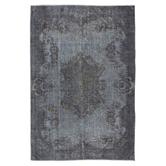 6.5x9.6 Ft Aubusson Inspired Rug in Gray for Modern Interior, Handmade in Turkey