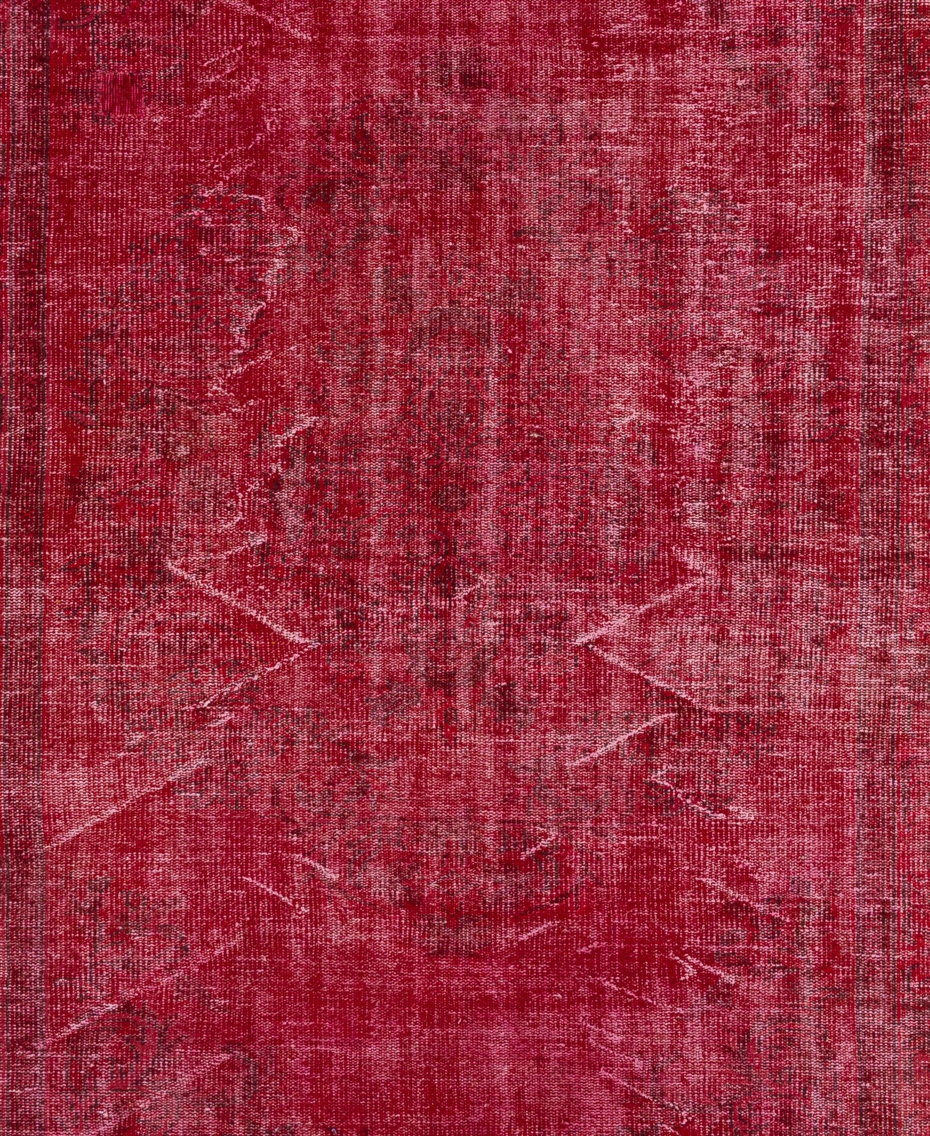 Handgefertigter türkischer Wollteppich in Rot, massiver, moderner Teppich, 6,5x9.6 m, Mitte des Jahrhunderts (Moderne) im Angebot