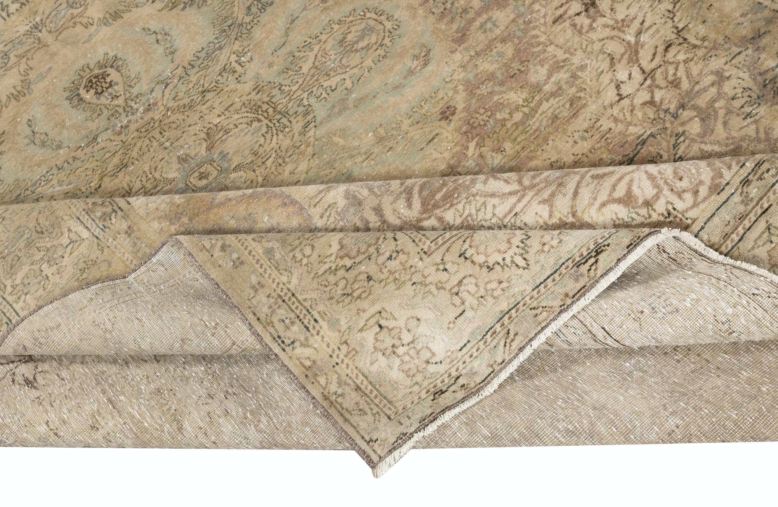 Rustico 6.5x9.6 Ft Tappeto vintage fatto a mano di Kayseri, 100% lana, unico nel suo genere in vendita