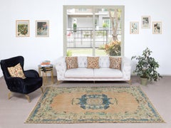 6.5x9.7 Ft Rustic Vintage Handmade Turkish Rug for Farmhouse and Cottage Decor