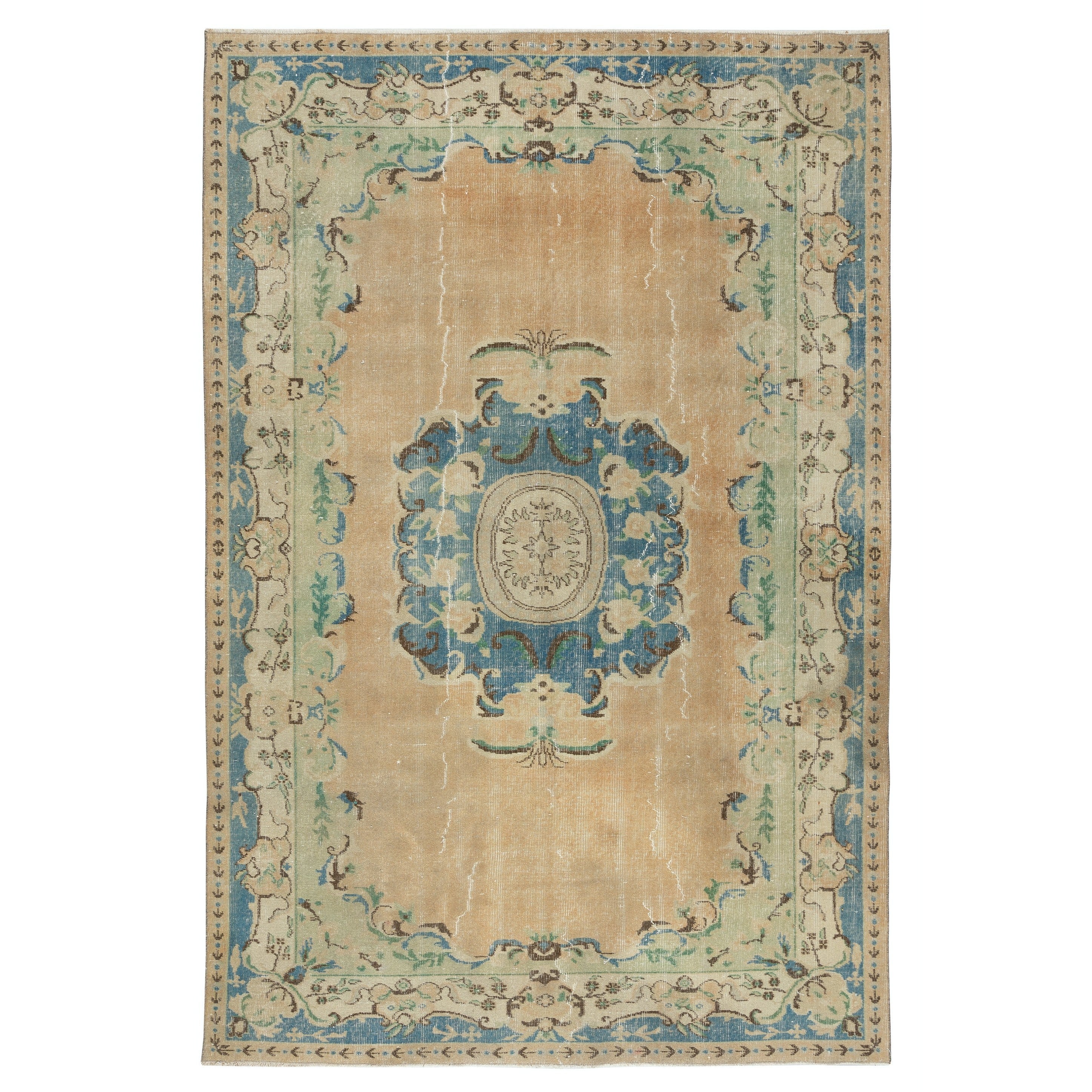 6.5x9.7 Ft Rustic Vintage Handmade türkischen Teppich für Bauernhaus und Landhaus Dekor