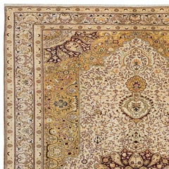 Handgefertigter türkischer 6,5x9,8 Ft handgefertigter Teppich mit Medaillon-Design, 100% Wolle