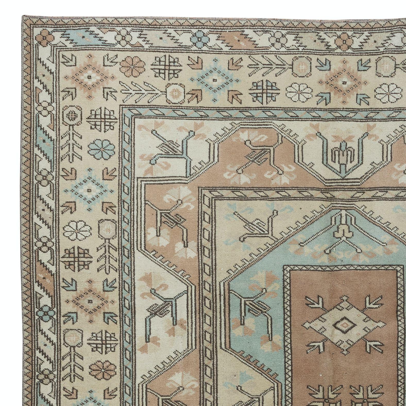 6.5x9,8 Ft Milas-Teppich. Handgefertigter türkischer Wollteppich im Vintage-Stil für Bauernhaus (Türkisch) im Angebot