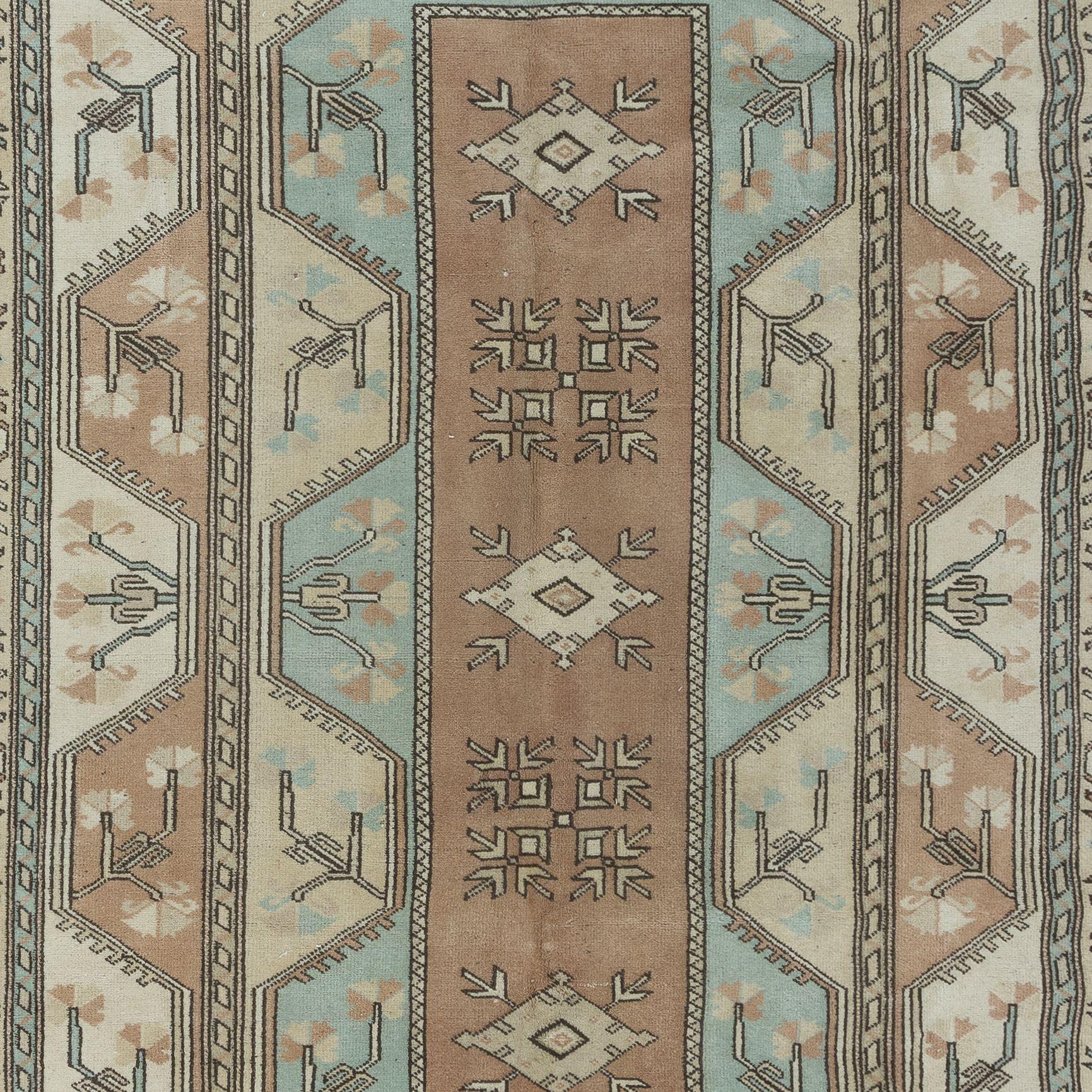 6.5x9,8 Ft Milas-Teppich. Handgefertigter türkischer Wollteppich im Vintage-Stil für Bauernhaus (Handgeknüpft) im Angebot